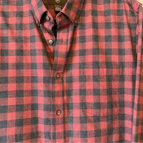 Black Brown 1826 Plaid Flannel Shirt-Mens Colour Maroon and Black Size L… - Picture 4 of 12